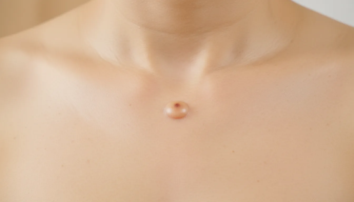 Bouton entre les seins : causes, symptômes et solutions efficaces